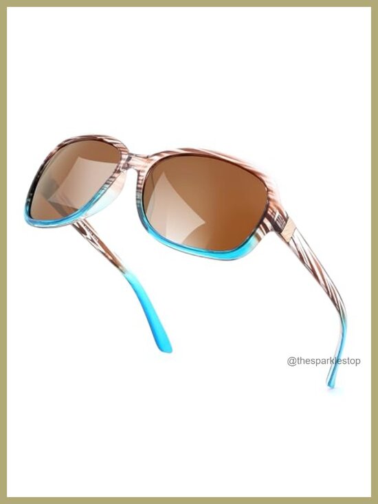 Vintage Square Wraparound Polarized Sunglasses UV400 Protection